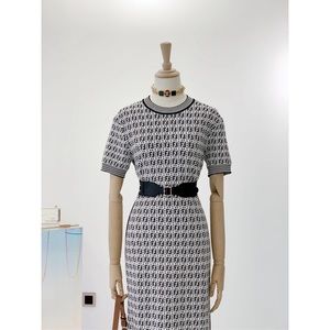 Fendi Logo jacquard knit midi dress
